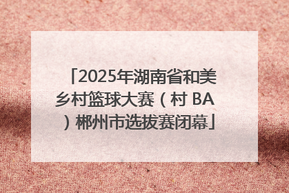 2025年湖南省和美乡村篮球大赛（村 BA）郴州市选拔赛闭幕