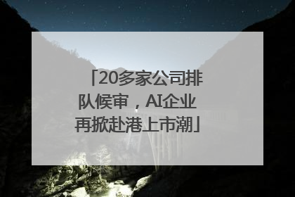 20多家公司排队候审，AI企业再掀赴港上市潮