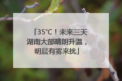 35℃！未来三天湖南大部晴朗升温，明晨有雾来扰