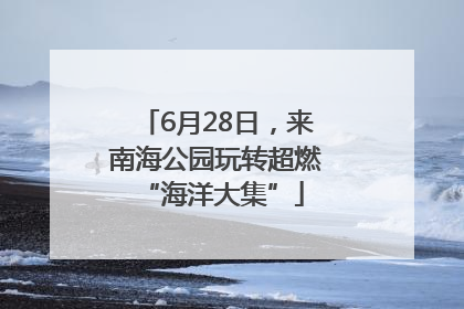 6月28日，来南海公园玩转超燃 “海洋大集”